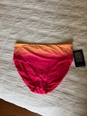 Coco Reef Women's Ombre High-Waist Swim Bottoms - Pink & Orange